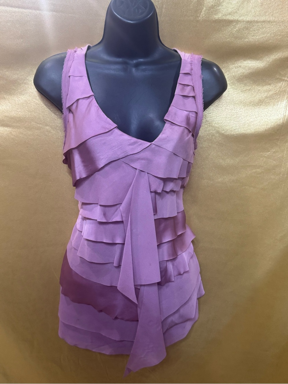 LOFT‎ Layered Ruffle V-Neck Top Size XS